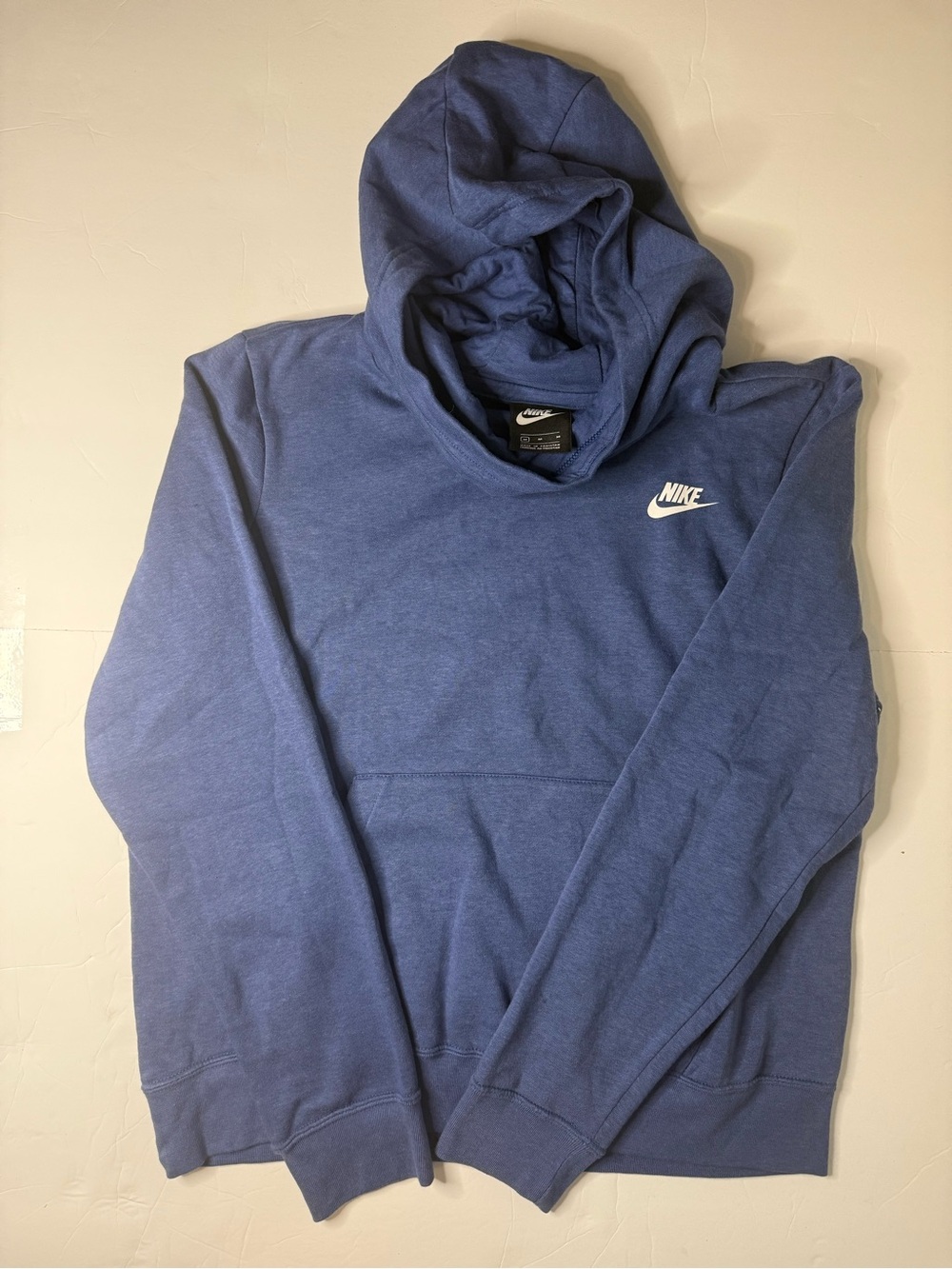 Nike Women's Navy Blue Cowl Hoodie with White Logo